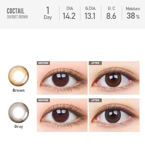 Lensme COCKTAIL 1-DAY SHERBET BROWN (20P)