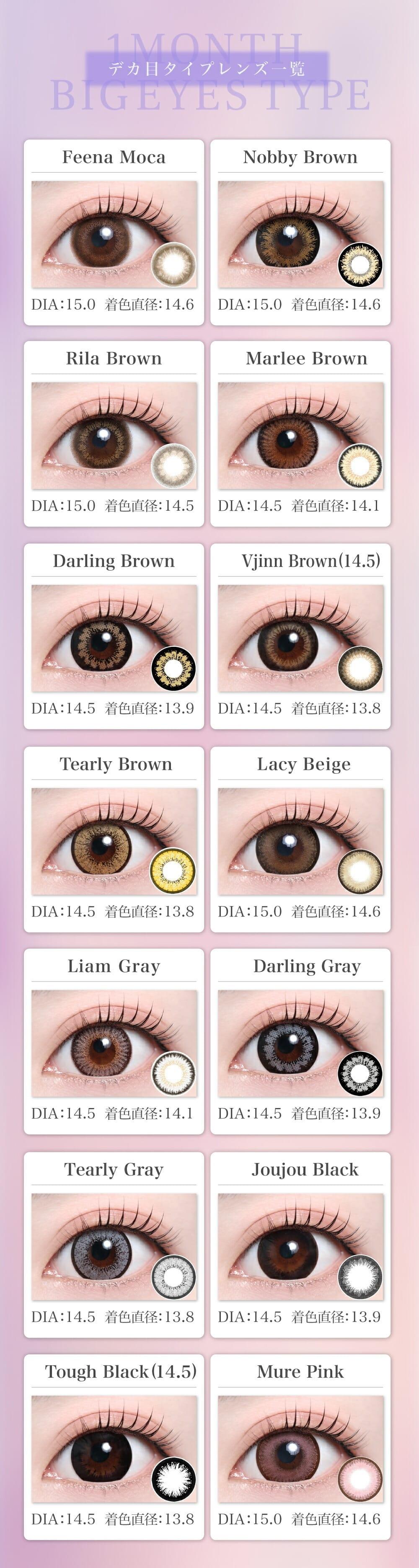 TeAmo - 1month Big Eye Type - Joujou Black (2P)