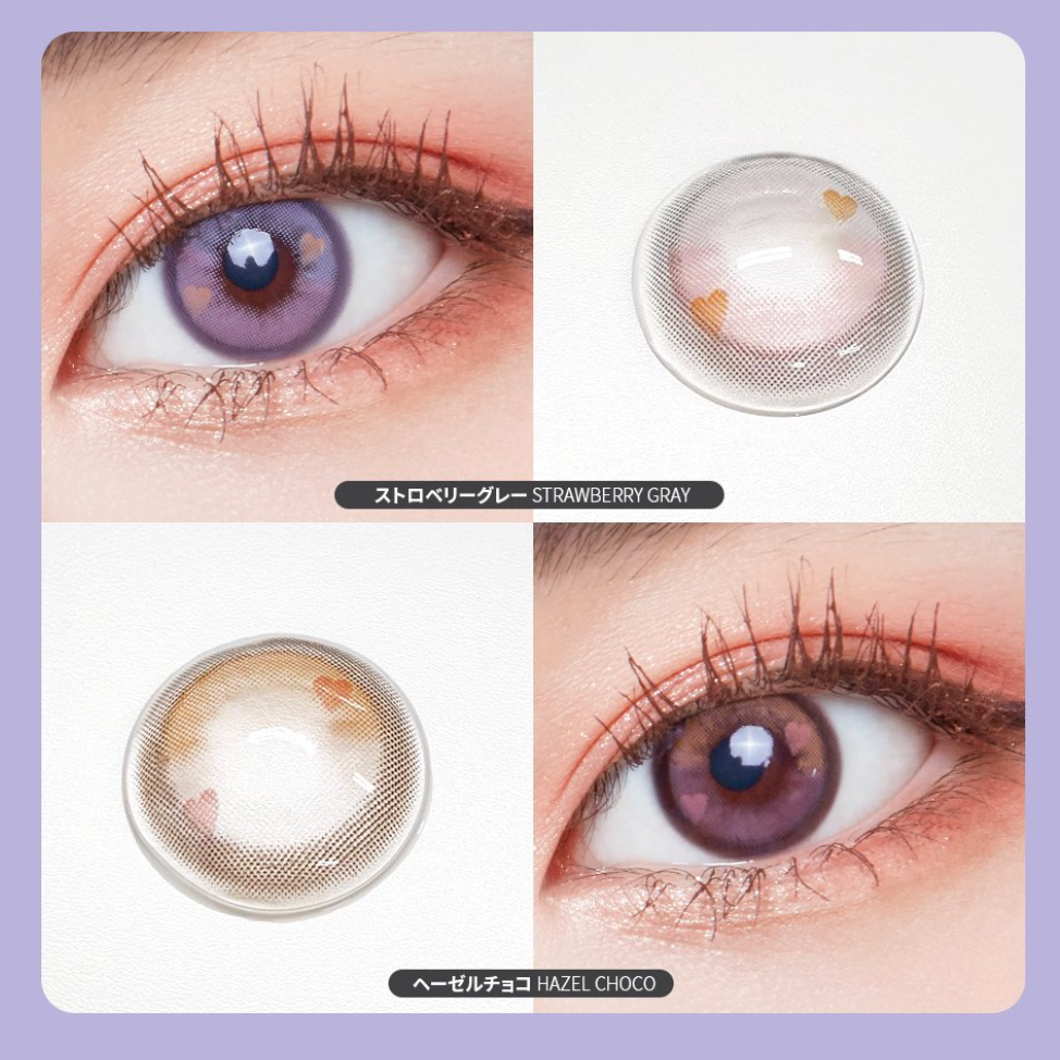 Lenstown Hotto Strawberry Gray - 月con (2P)