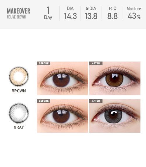 Lensme MAKE OVER TRENDY 1 DAY HOLIVE BROWN(20P)